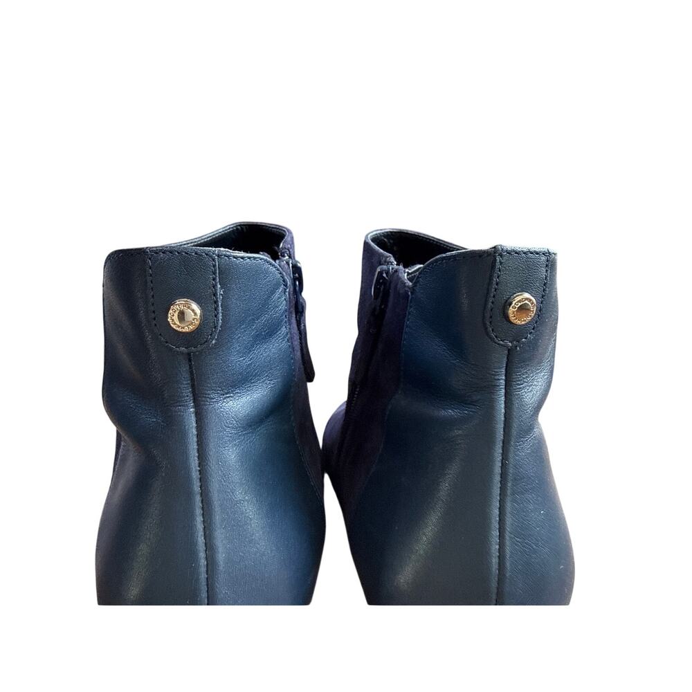 Cole Haan Leather & Suede Navy Blue Booties Size 10 - Picture 4 of 8